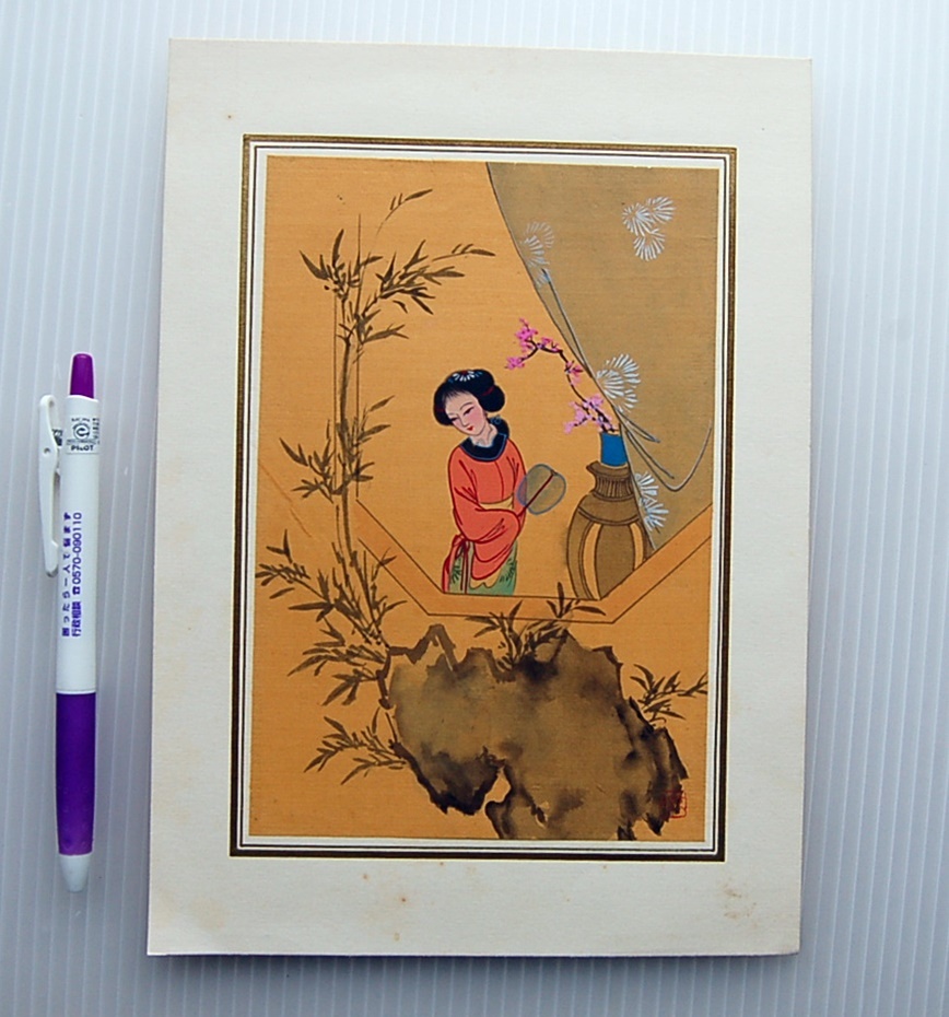Yahoo!オークション - 中国絵画 肉筆 美人画 絹本 25×17.7㎝
