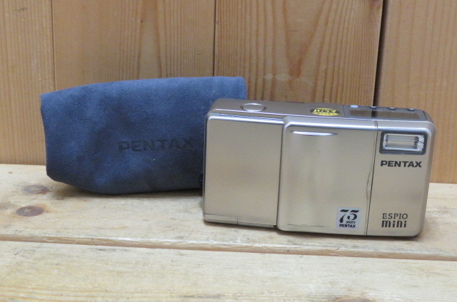 即決 PENTAX ペンタクッス ESPIO 爆買い新作 mini 2021年最新入荷 コンパクトフィルムカメラ LENS 32mm シルバー ポーチ 75years 1:3.5 付き エスピオ ケース?