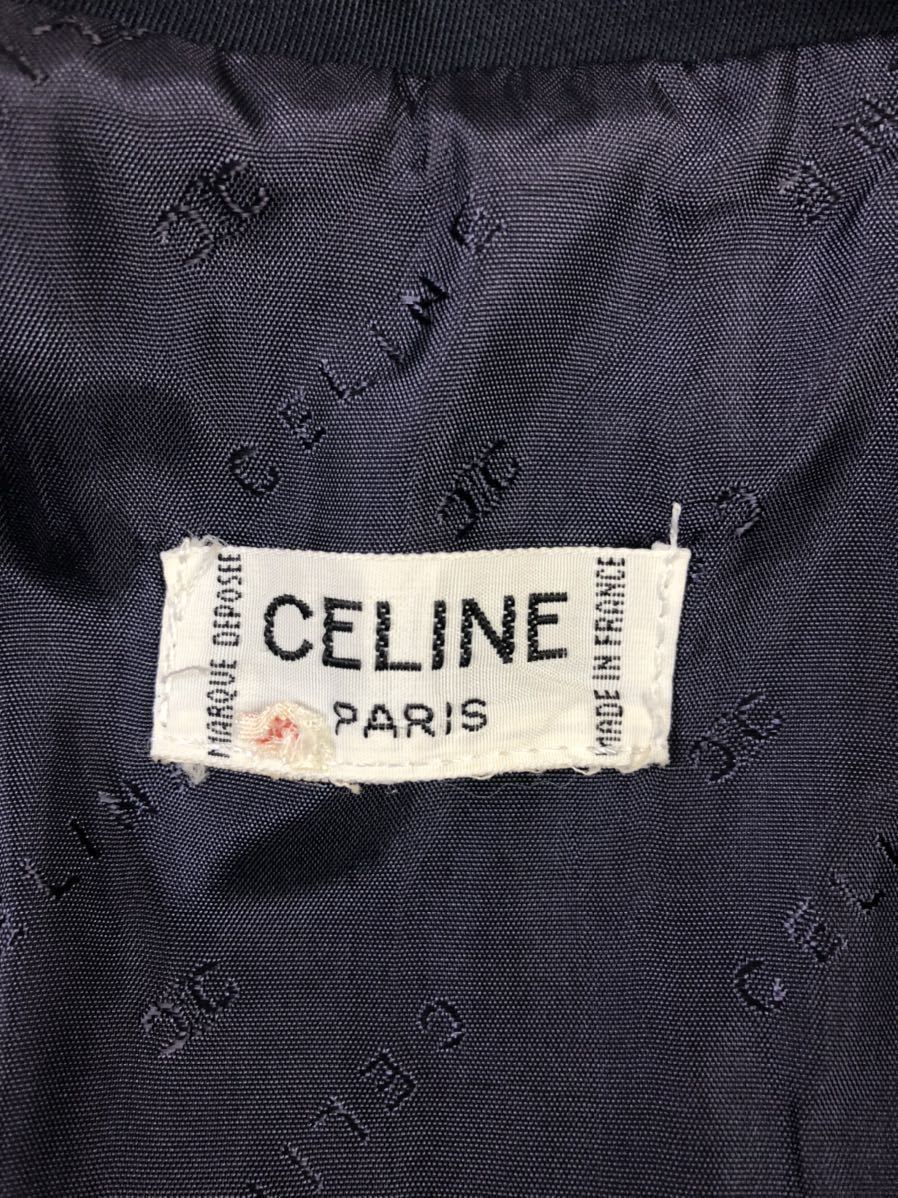 美品 Vintage CELINE ヴィンテージ セリーヌ レディース ネイビー 金