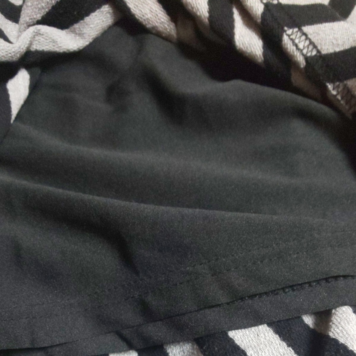 キュロットスカート M黑×グレー サロペット