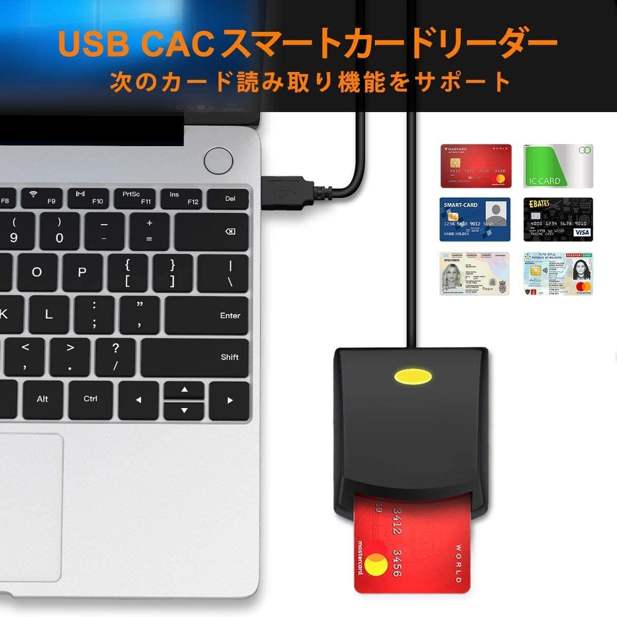 接触型ICカードリーダーライタ e-Tax USB接続 CAC/SD/Micro SD (TF)