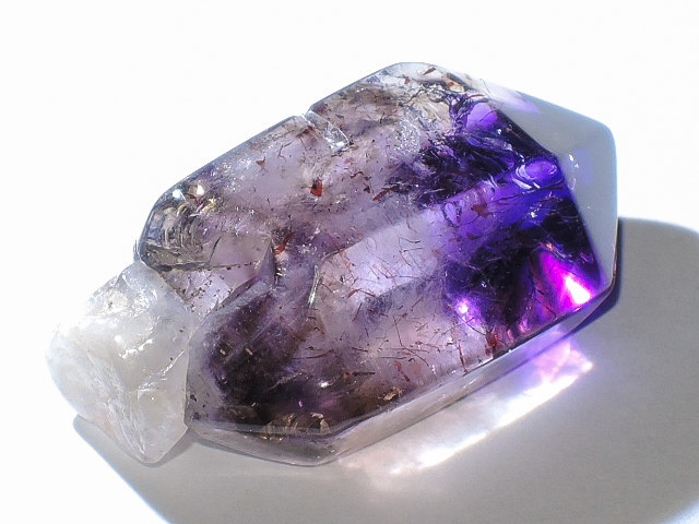 * rare * water entering amethyst super-seven Point *28.5mm/40ct* burnishing polish * natural stone purple crystal super 7 melody Stone * mineral *kamesan