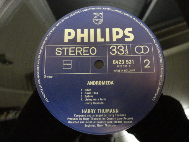 Harry Thumann - Andromeda オリジナル原盤 LP コズミック・ディスコ I'm Happy To Be In The Sun / Out Of Tune / Sphinx 収録 視聴の画像4