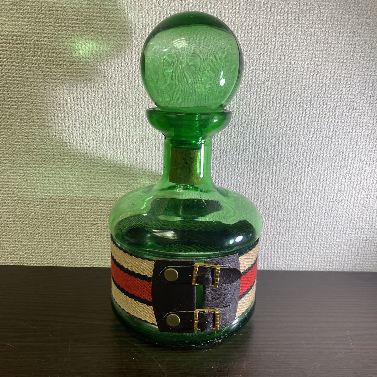 ▲レトロ ビンテージ 酒器 ワイン ブランデー ガラスボトル インテリア等に 28×14cm 中古品