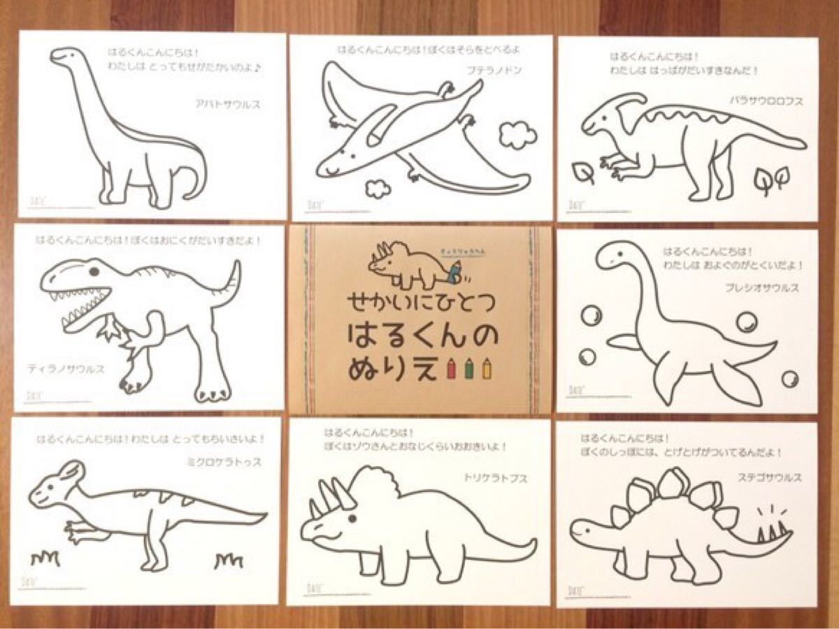 Paypayフリマ 名入れ 世界に一つセミオーダーメイド塗り絵恐竜 10 Paypayフリマ 名入れ 世界に一つセミオーダーメイド塗り絵恐竜 10