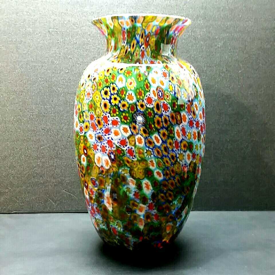 ムラーノ ミルフィオリ murano millefiori 花瓶-