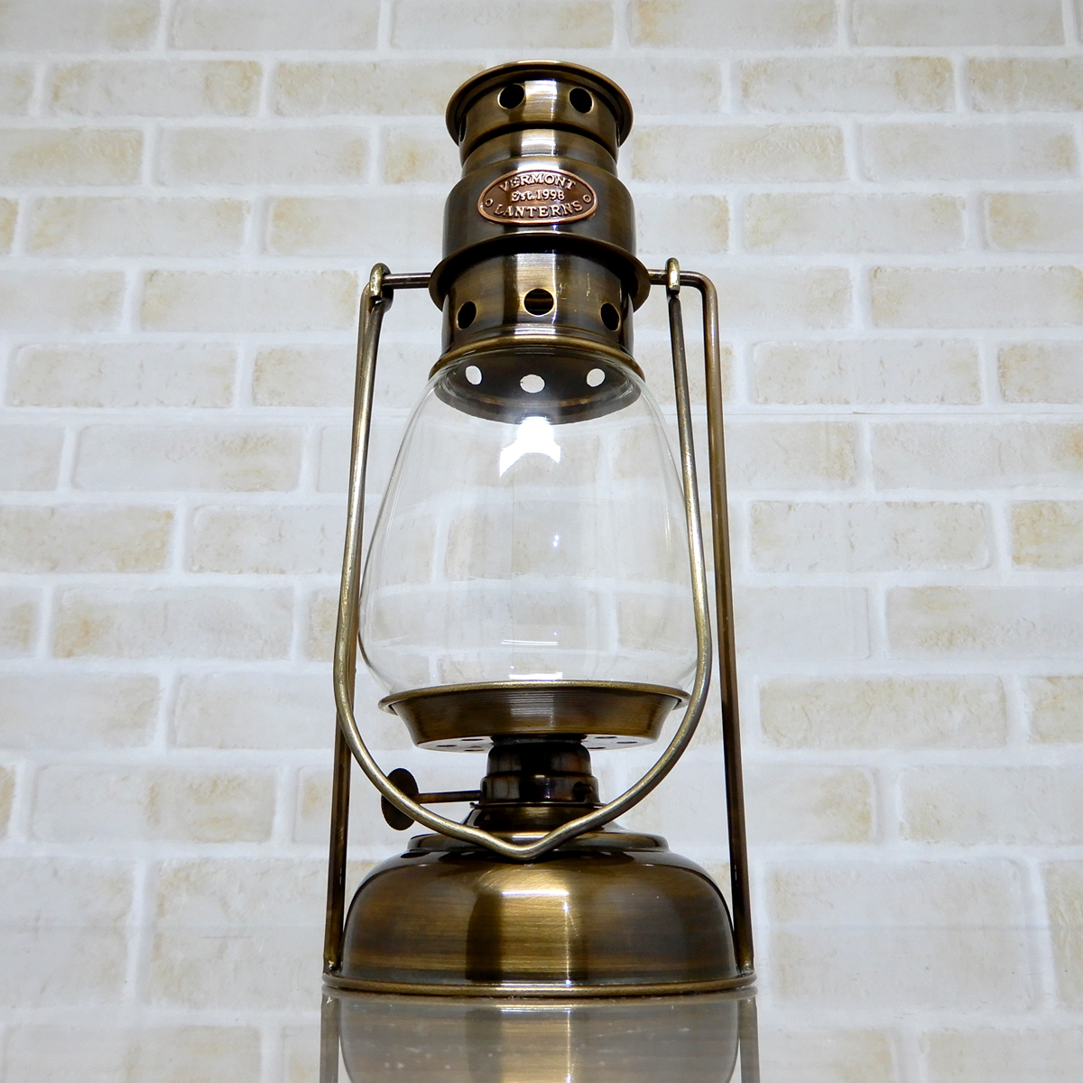 替芯付新品 Skaters Style Oil Lantern - Antique Solid Brass 【日本