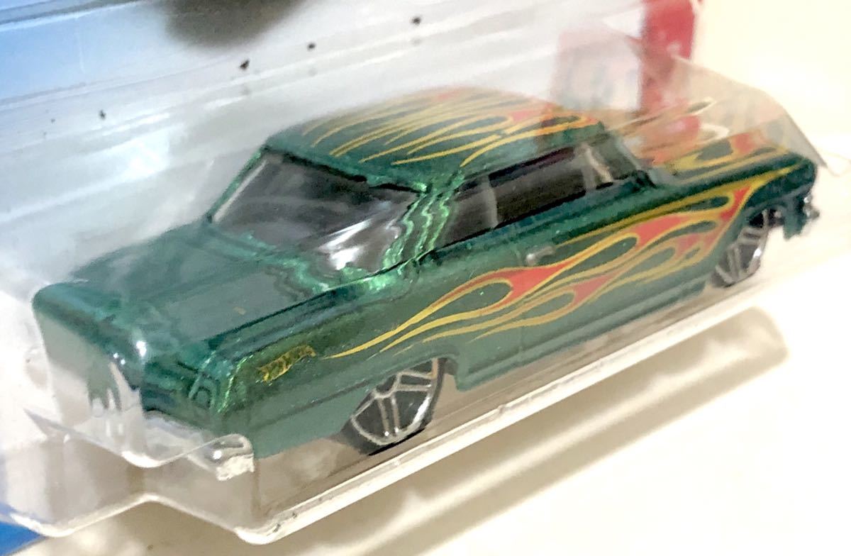 レア ラスト 1963 Chevrolet Chevy Ⅱ Nova シボレー シェビー 2 ノヴァ ノバ GM 2018 Flames フレームス メタリック グリーン 絶版_画像4