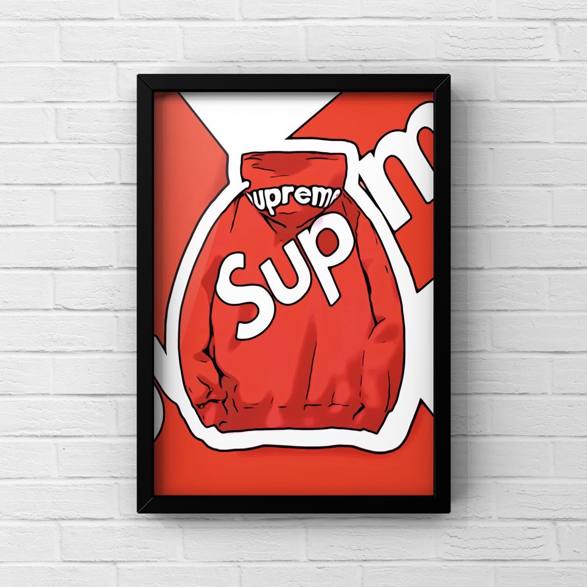 supreme シュプリームパーカーオマージュアートポスター supreme シュプリームパーカーオマージュアートポスター