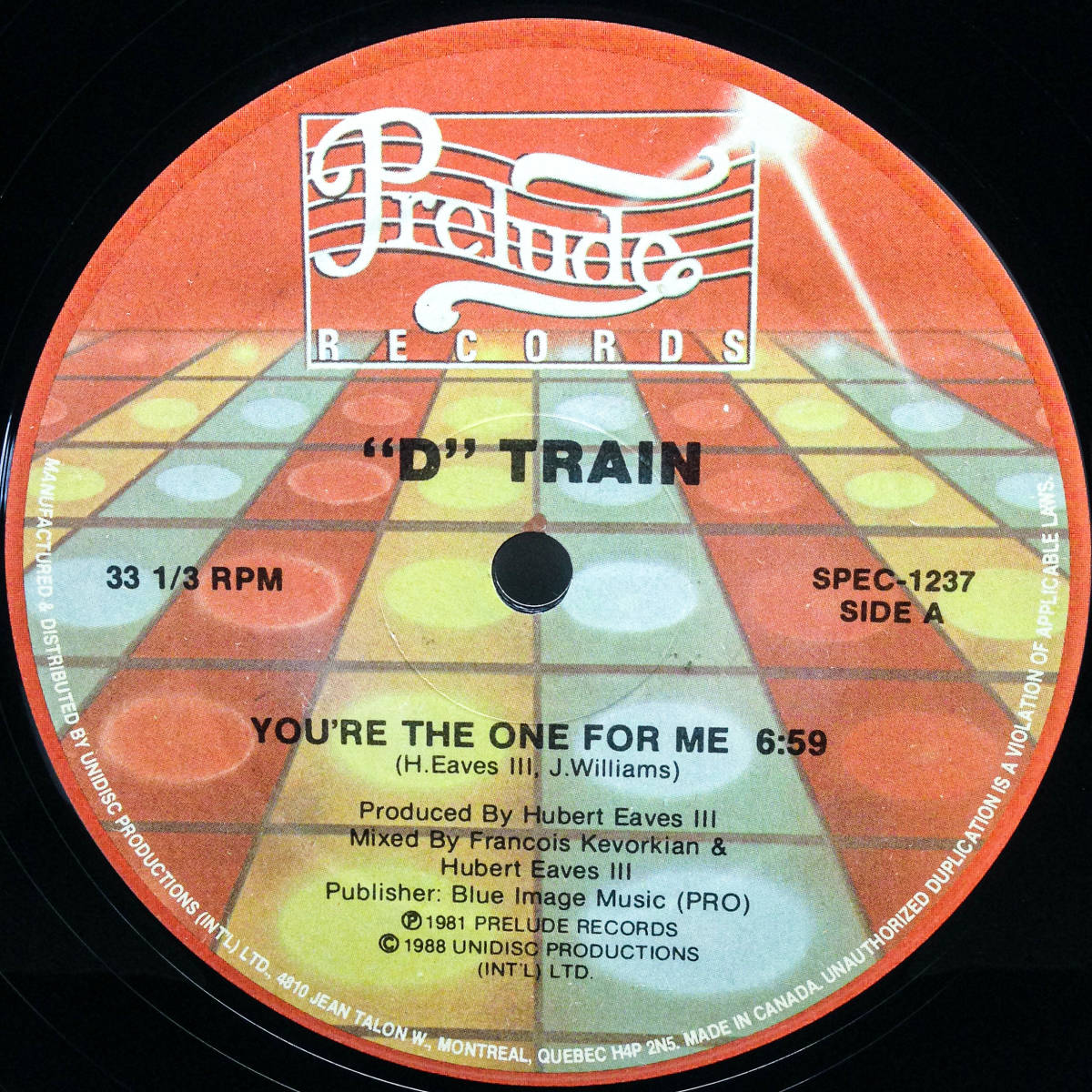 [12] Prelude Records / SPEC-1237, SPEC 1237 / D-Train / You're The One For Me / Disco / Boogie_画像1