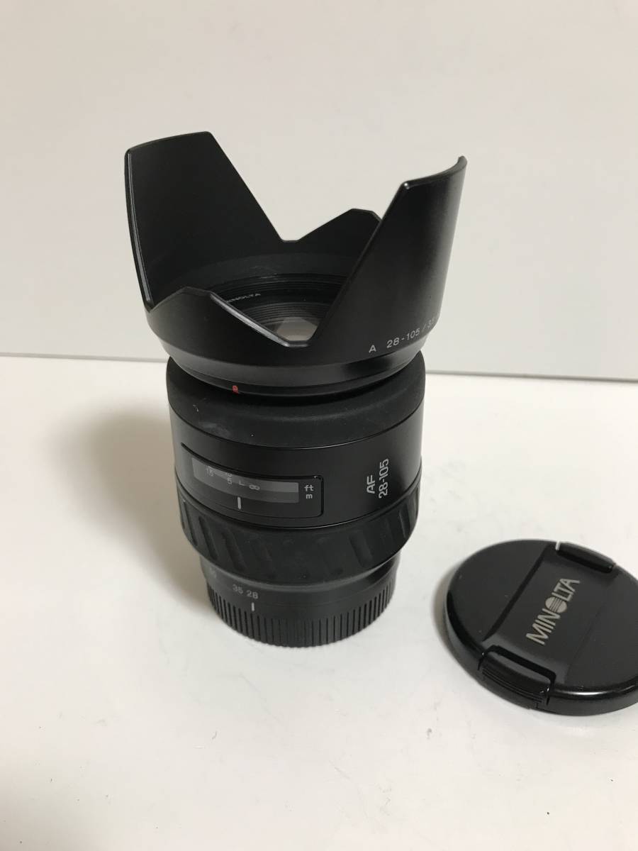 ソニーd　MINOLTA AF ZOOM 28－105mm f3・5－4・5 花型フード付 良品_画像1