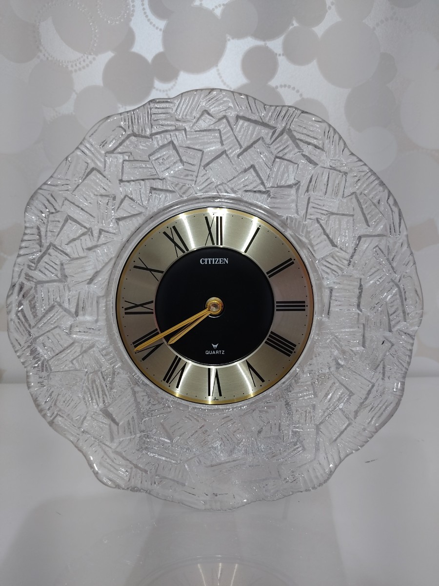 【昭和レトロ】置き時計 ガラス皿 アンティーク CITIZEN シチズン 皿時計 置時計 ヴィンテージ