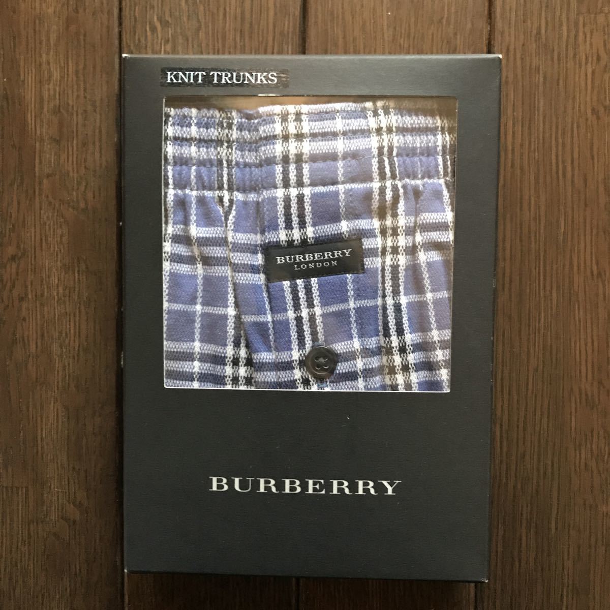 新品 BURBERRY/バーバリー トランクス Lサイズ チェック青
