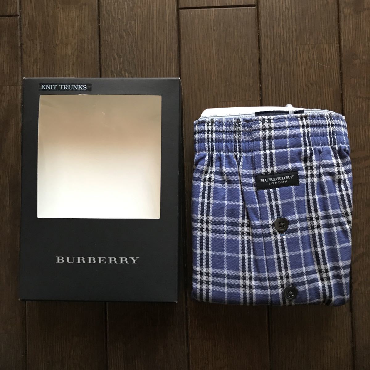 新品 BURBERRY/バーバリー トランクス Lサイズ チェック青_画像4