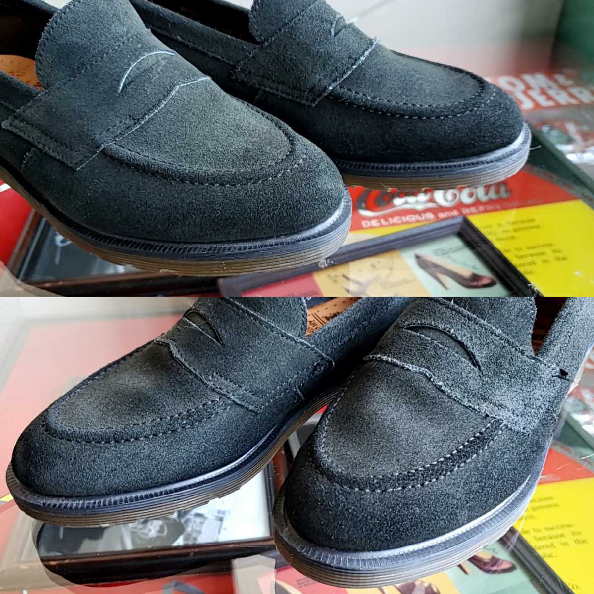 815◆英国製 ドクターマーチン Dr.Martens スエード ローファー UK3/22~22.5cm位 深緑? 黒? R.GRIGGS レディース 中古 USED