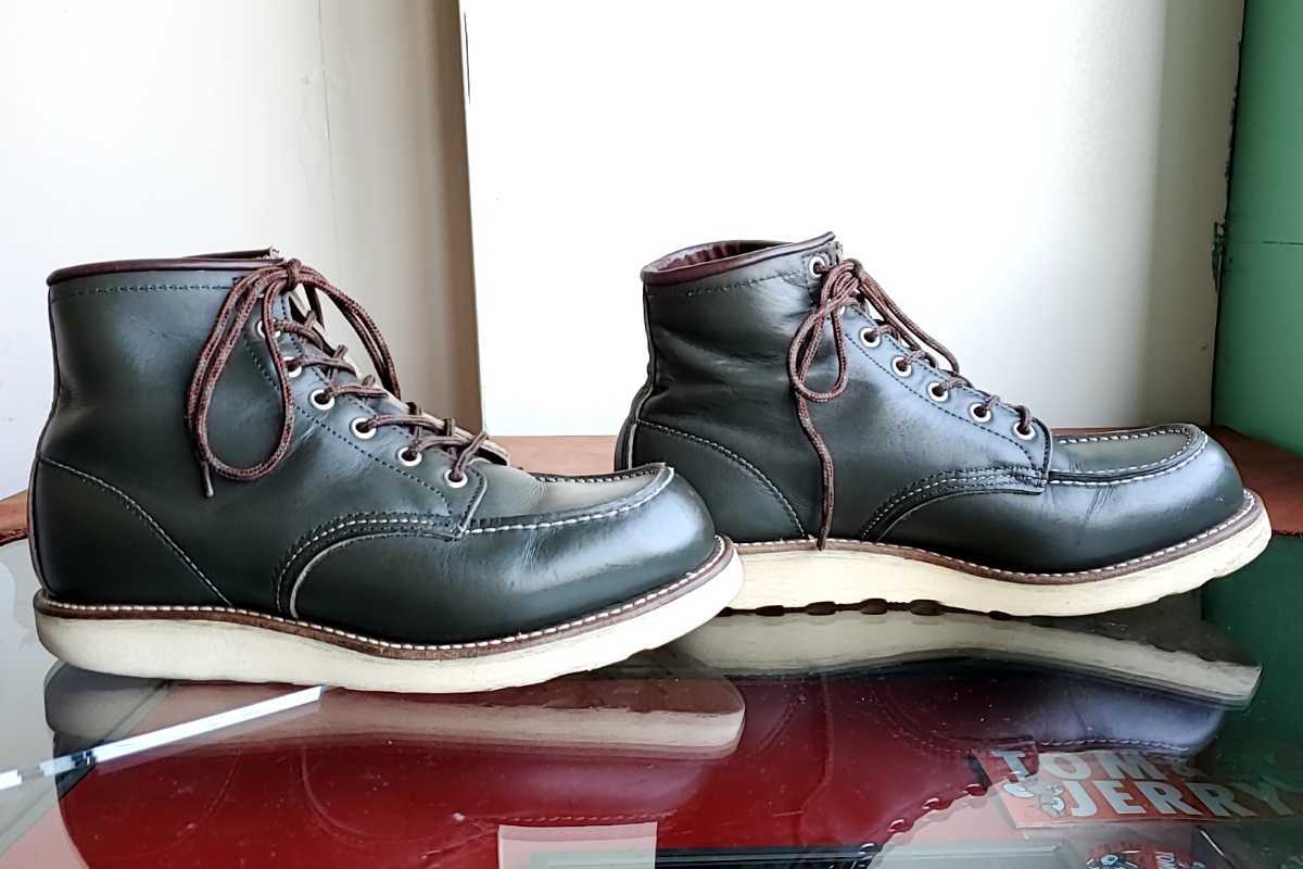 826◇レッドウィング REDWING 8180 緑 アイリッシュセッター 8E 26cm位 羽タグ カンガタン グリーン モックトゥ USA製  USED