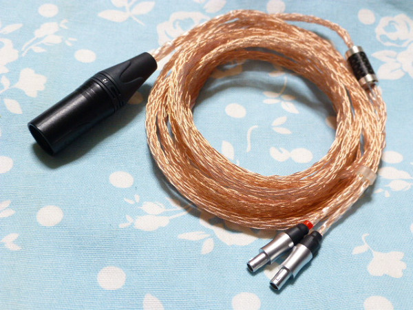 SENNHEISER HD800 HD820 Cascade DHARMA D1000 PCOCC 16芯 ブレイド編み 長め 200cm XLRコネクタ 4ピン Campfire Audio XLR3pin×2 対応可_画像1