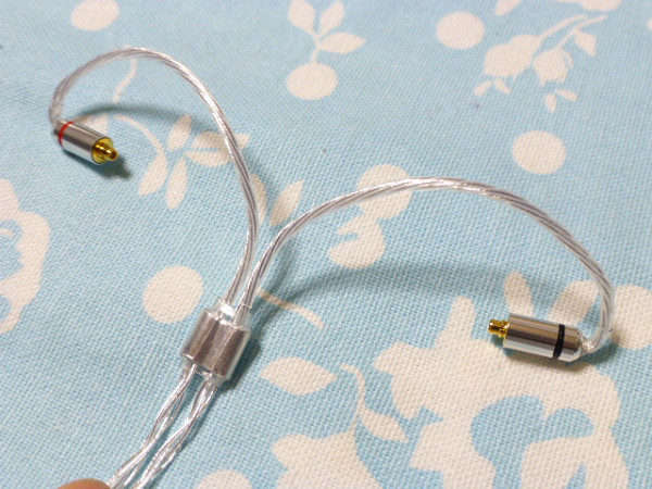 切り込み入 MMCX 銀メッキOFC 八芯 ブレイド 編み込み 3.5mm3極 L字