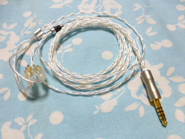 FitEar用ケーブル オーグライン+pt+4N純銀線 八芯編み込み FitEar用ケーブル オーグライン+pt+4N純銀線 八芯編み込み