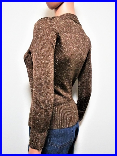  prompt decision! superior article! Michel Klein lame knitted rayon ground cardigan lady's 38 MICHEL KLEIN PARIS