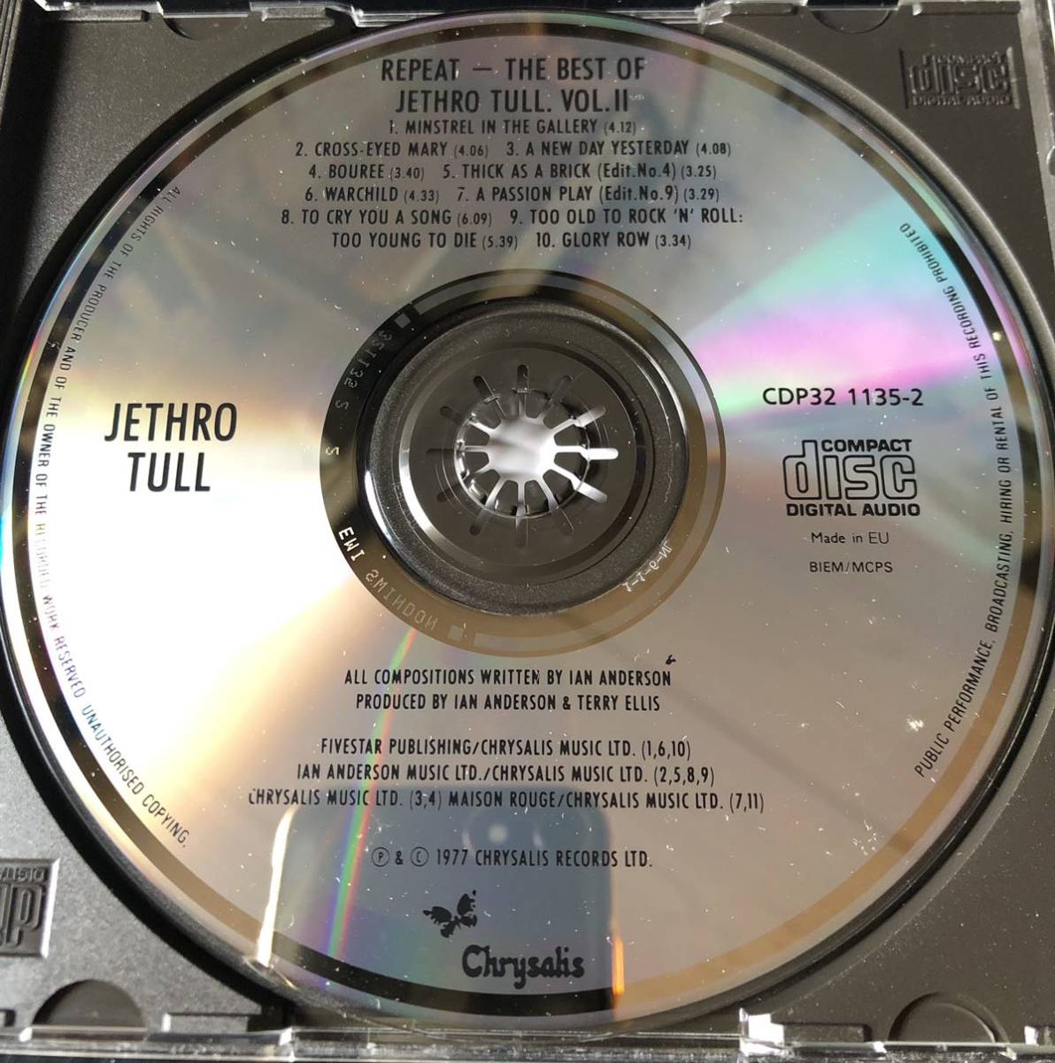 JETHRO TULL / REPEAT・THE BEST OF JETHRO TULL Vol.1 ( 初期UK盤CD )_画像4