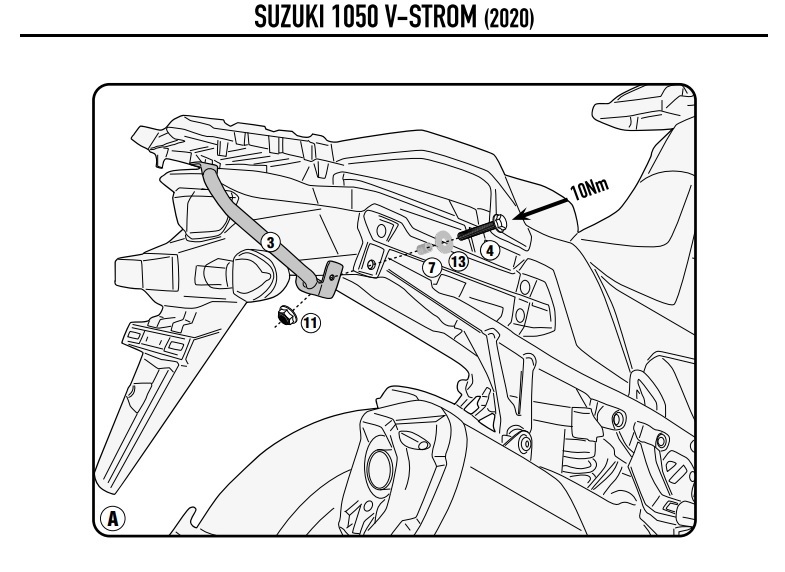 スズキ　V-STROM 1050　GIVI製　スペシャルリアラックアーム（SR3117）とモノロックベース（M5M）のセット　新品未開封_リアラックアーム説明書の一部