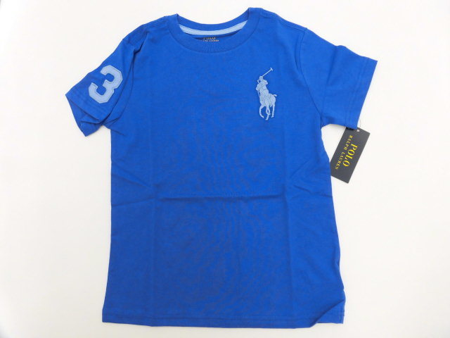 *[ new goods ] Ralph Lauren Big Pony big po knee short sleeves T-shirt blue blue 120*