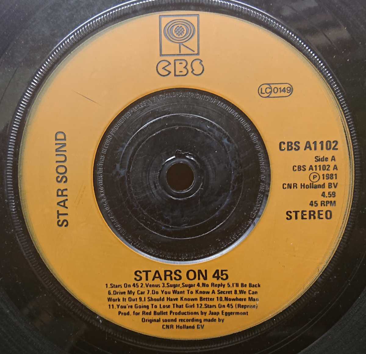 *STAR SOUND/STARS ON 45'1981UK CBS7INCH_画像2