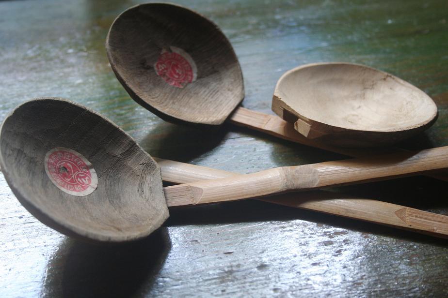 □荘内杓子製作所の竹製杓子・懐かしい昭和レトロ品・新品未使用・3本