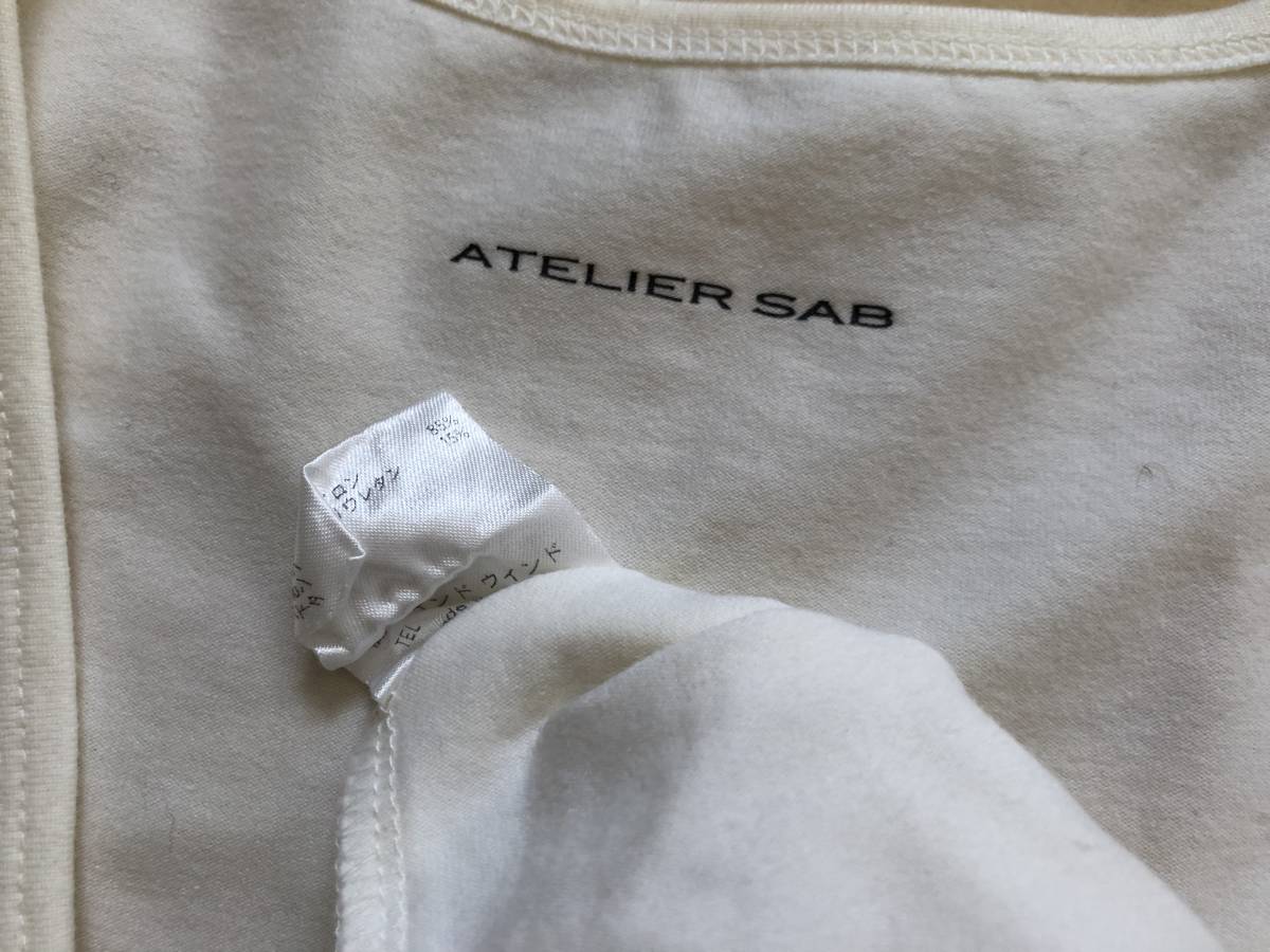 ATELIER SAB アトリエサブ 丸首 半袖Tシャツ オフホワイト サイズ40_画像3