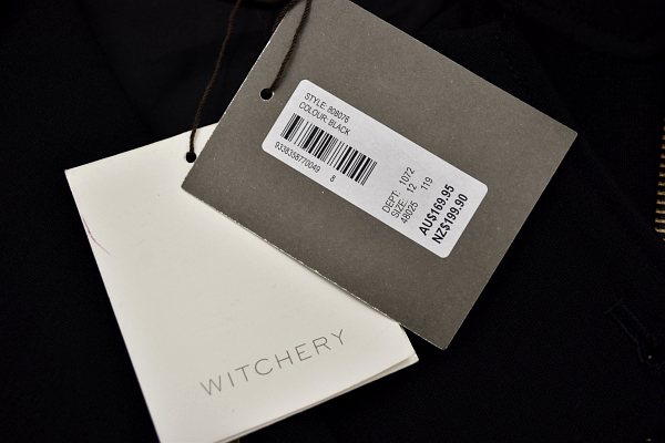 A-3197★新品★WITCHERY 808076 ウィッチェリー★オーストラリア ブラック黒色 スウェット生地 ストレッチ素材 デザインジャケット 12_画像7