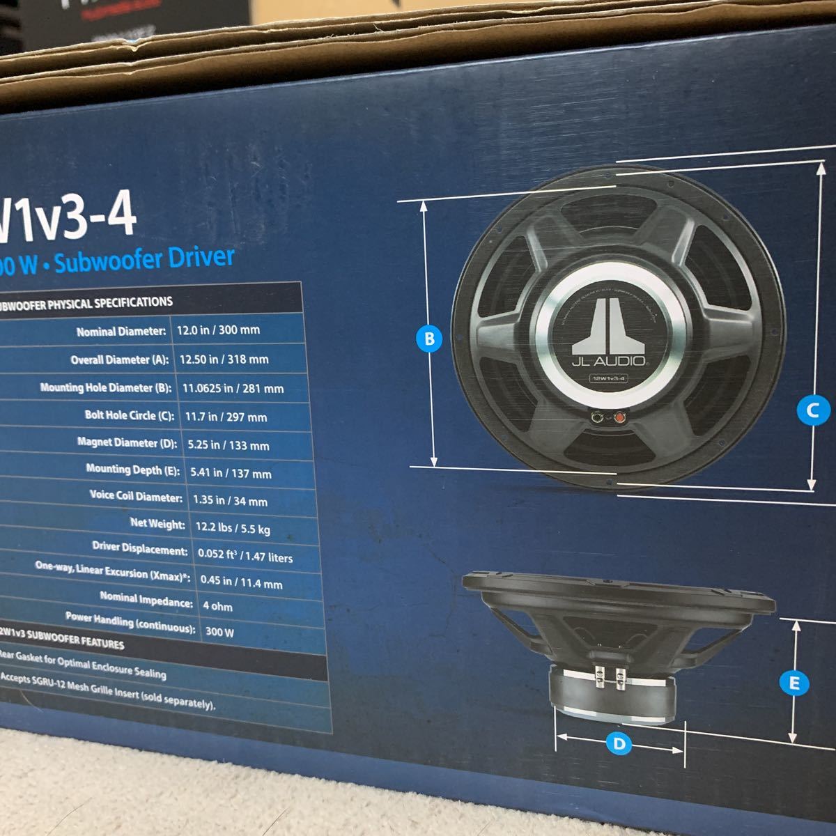  new goods JL AUDIO 12W1v3-4 subwoofer 12 -inch 30cm regular imported goods 