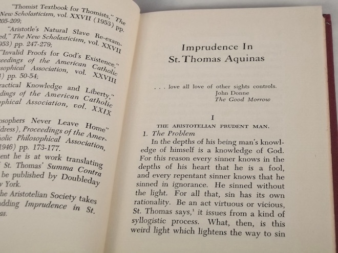 1957年 洋書 Imprudence in Saint Thomas Aquinas チャールズ・J・オニール 聖トマス・アクィナス 英語 キリスト教 神学 哲学 原著_画像6