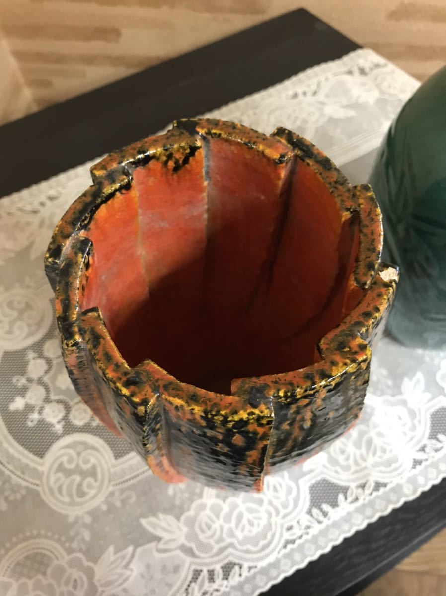 花瓶 花器　陶器　中古　独特な形　2本_画像5