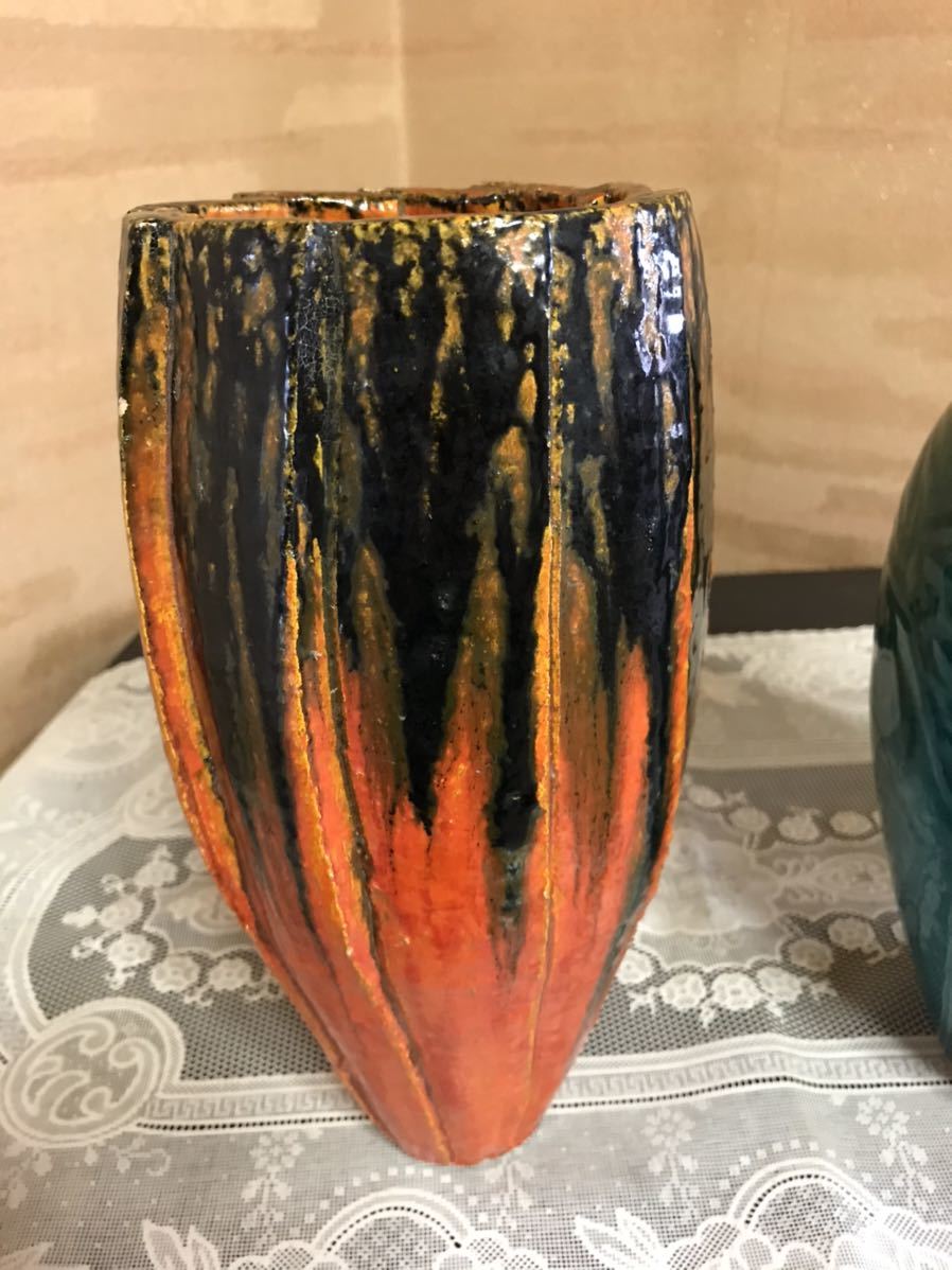 花瓶 花器　陶器　中古　独特な形　2本_画像3