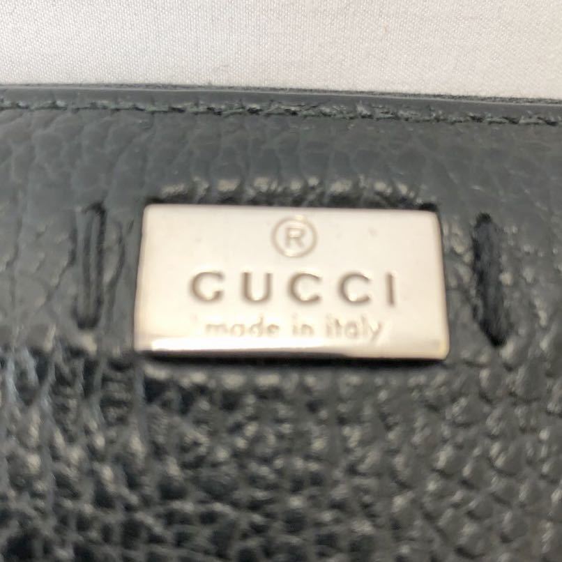 ☆美品☆グッチ GUCCI ラウンドファスナー長財布 ロゴプレート 368185 カーフ 黒 ブラック ジッピー ユニセックス メンズ レディース