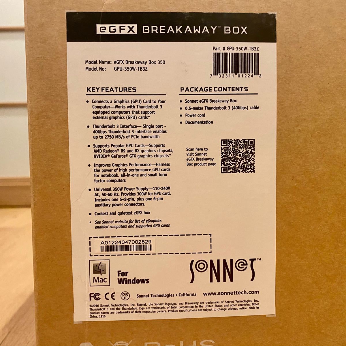SONNET eGFX Breakaway Box 350 eGPUボックス
