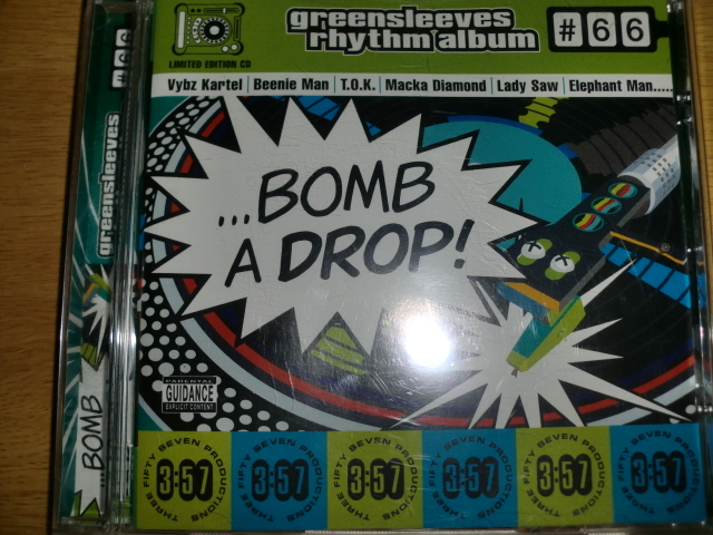 美品 Bomb A Drop Riddim #66 [ワンウェイ] Greensleeves rhythm vybz kartel beenie man t.o.k. elephant man macka diamond lady saw_画像1