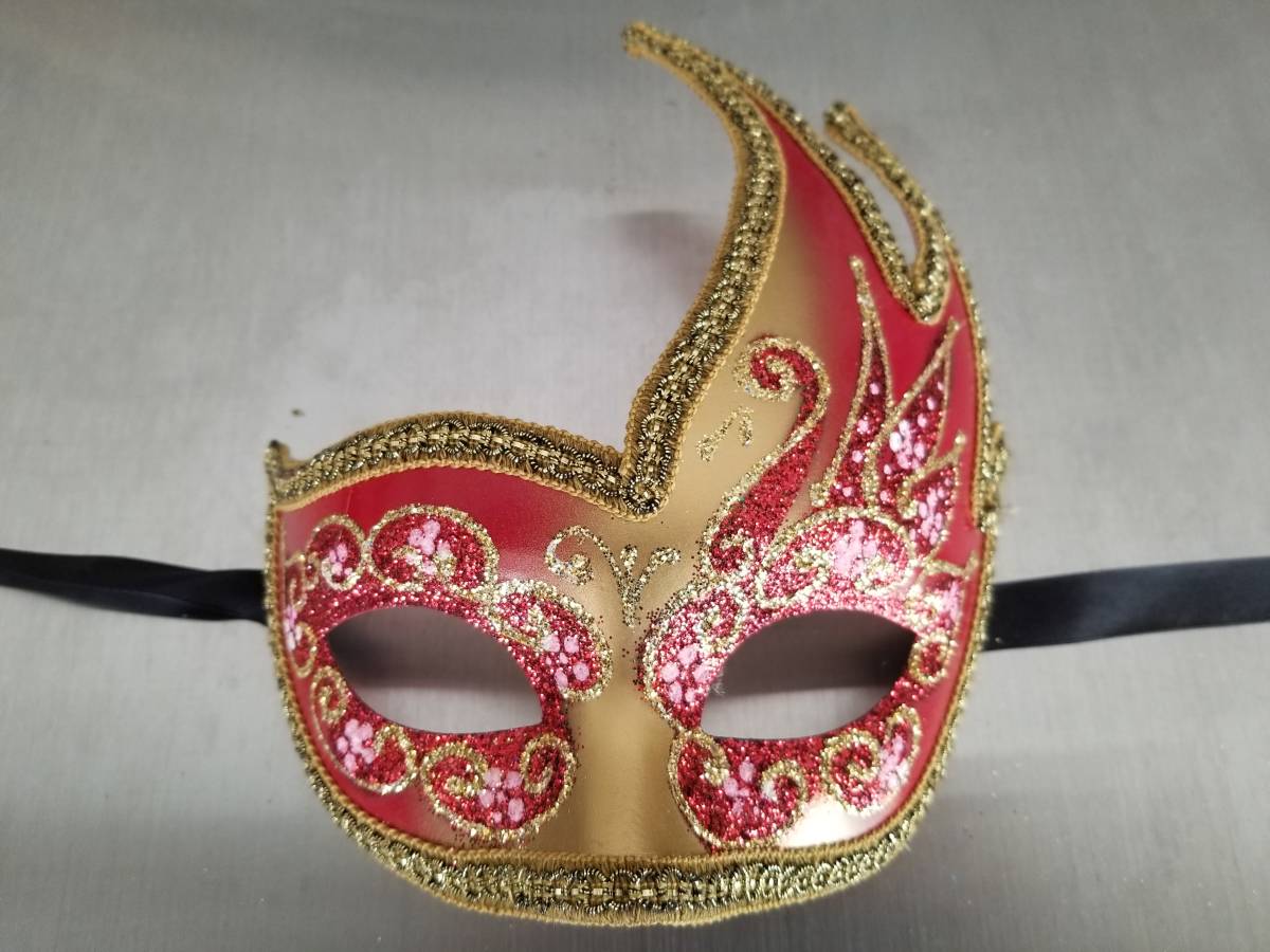  Venetian mask Offerta 67 Onda Brillantina Gold/Red