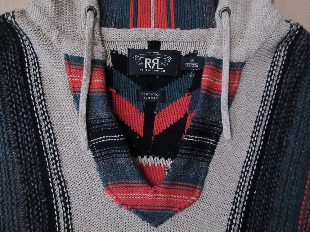 RRL ネイティブ 矢じり コットン シルク メキシカン パーカー XSダブル