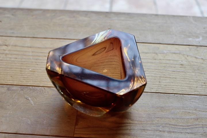 ビンテージ ベネチアンガラス 灰皿 アッシュトレイ 64 murano ムラーノ