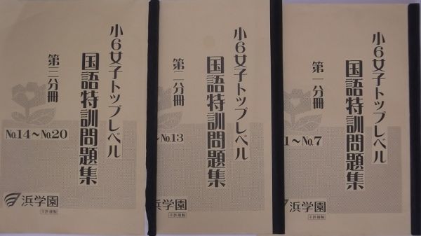 最安値に挑戦！ 浜学園 年度 国語特訓問題集 第一分冊～第三分冊