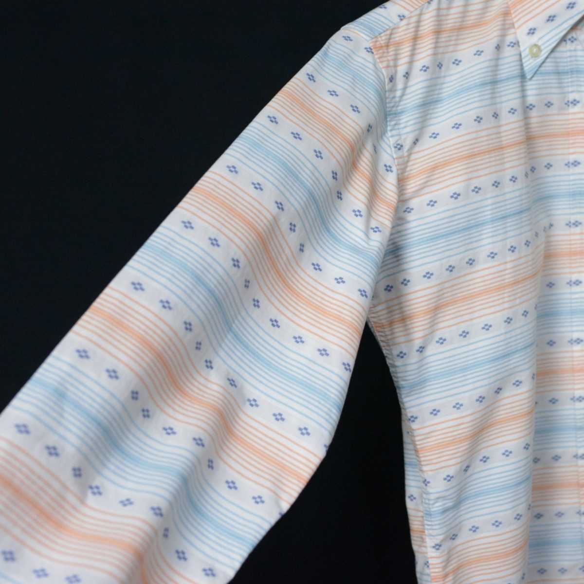 レディース サイズ 38 エトロ ETRO イタリア製 ボタンダウンシャツ 長袖 ブラウス シャツ ロゴ刺繍