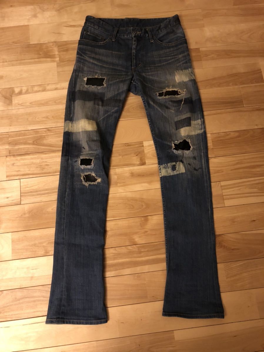 LGB ルグランブルー S-WOLF レザー パッチワーク デニムパンツ LGB ルグランブルー S-WOLF レザー パッチワーク デニムパンツ