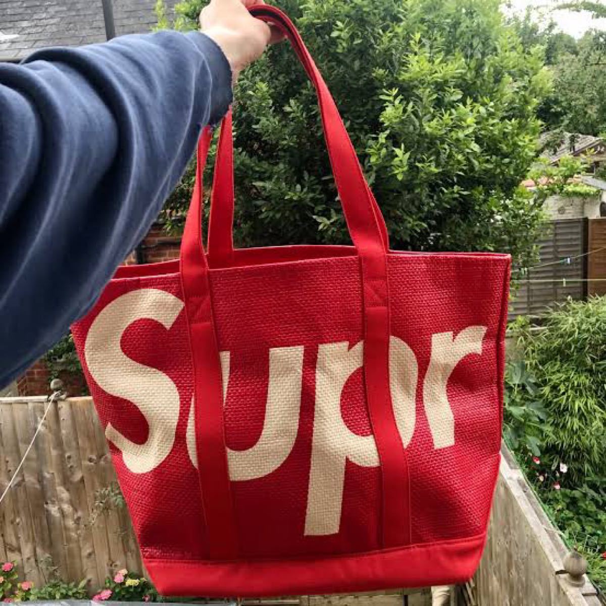 Supreme Raffia Tote Bag Red シュプリーム バッグ-