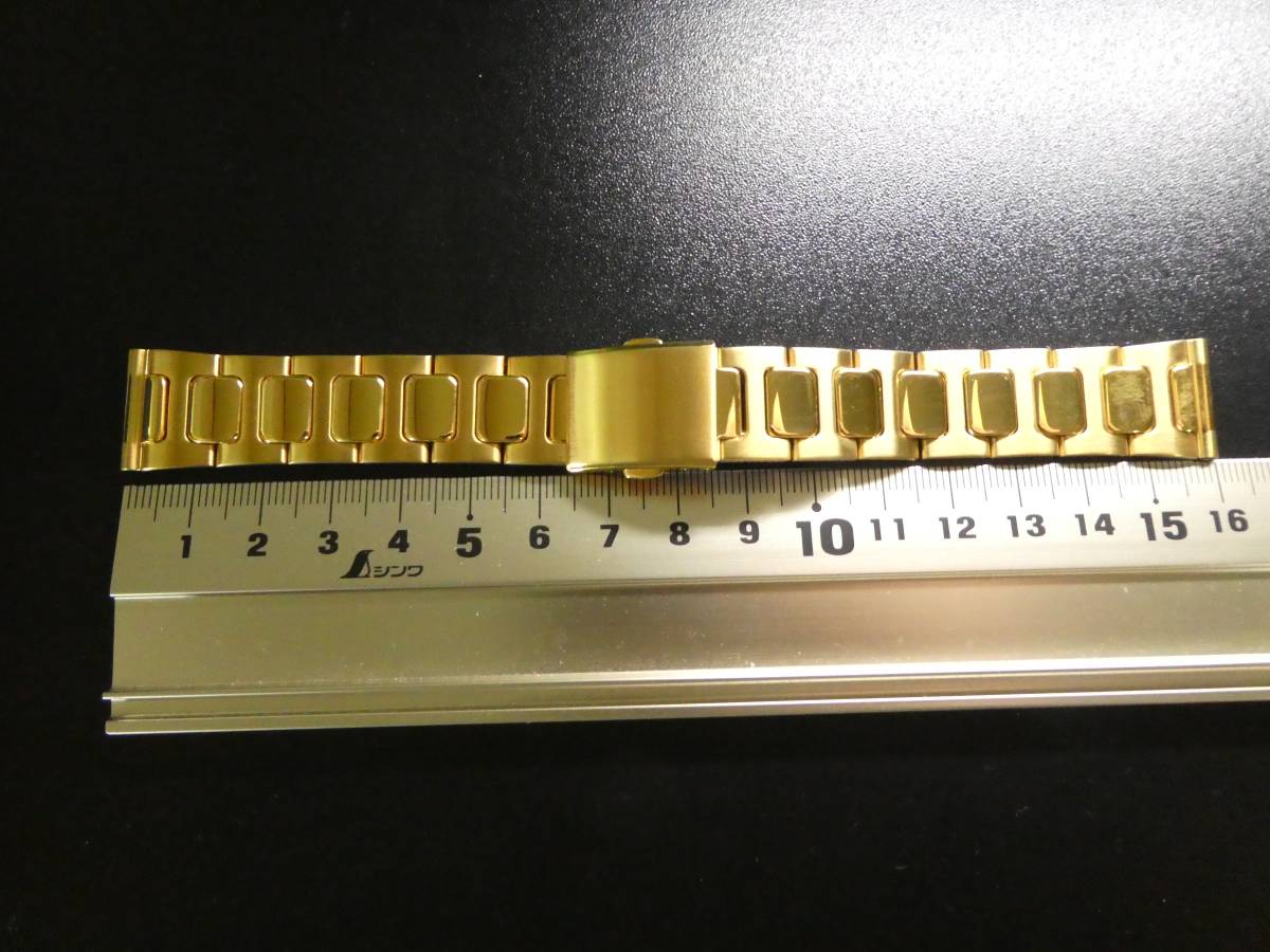 2496◎ 18ミリ BEAR 金色 ブレス バンド ベルト 未使用 デッドストック 18mm プッシュ式_画像6