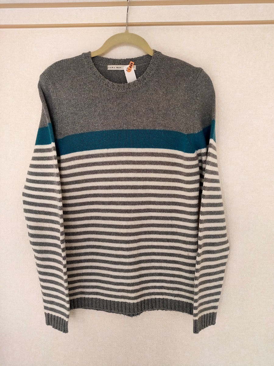 Paypayフリマ 古着 Zara Man ザラ ニット ボーダー 訳あり クリーニング済み メンズ 長袖 セーター Paypayフリマ 古着 Zara Man ザラ ニット ボーダー 訳あり クリーニング済み メンズ 長袖 セーター