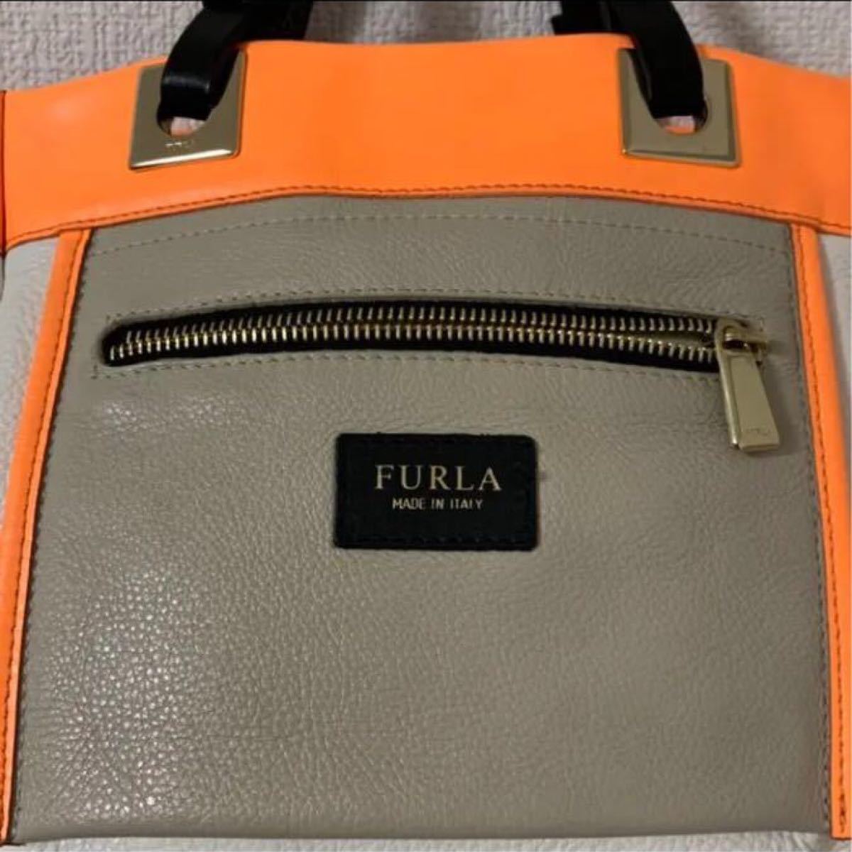 大幅値下げFURLAフルラ　レザーバイカラートートバッグ  ハンドバッグ