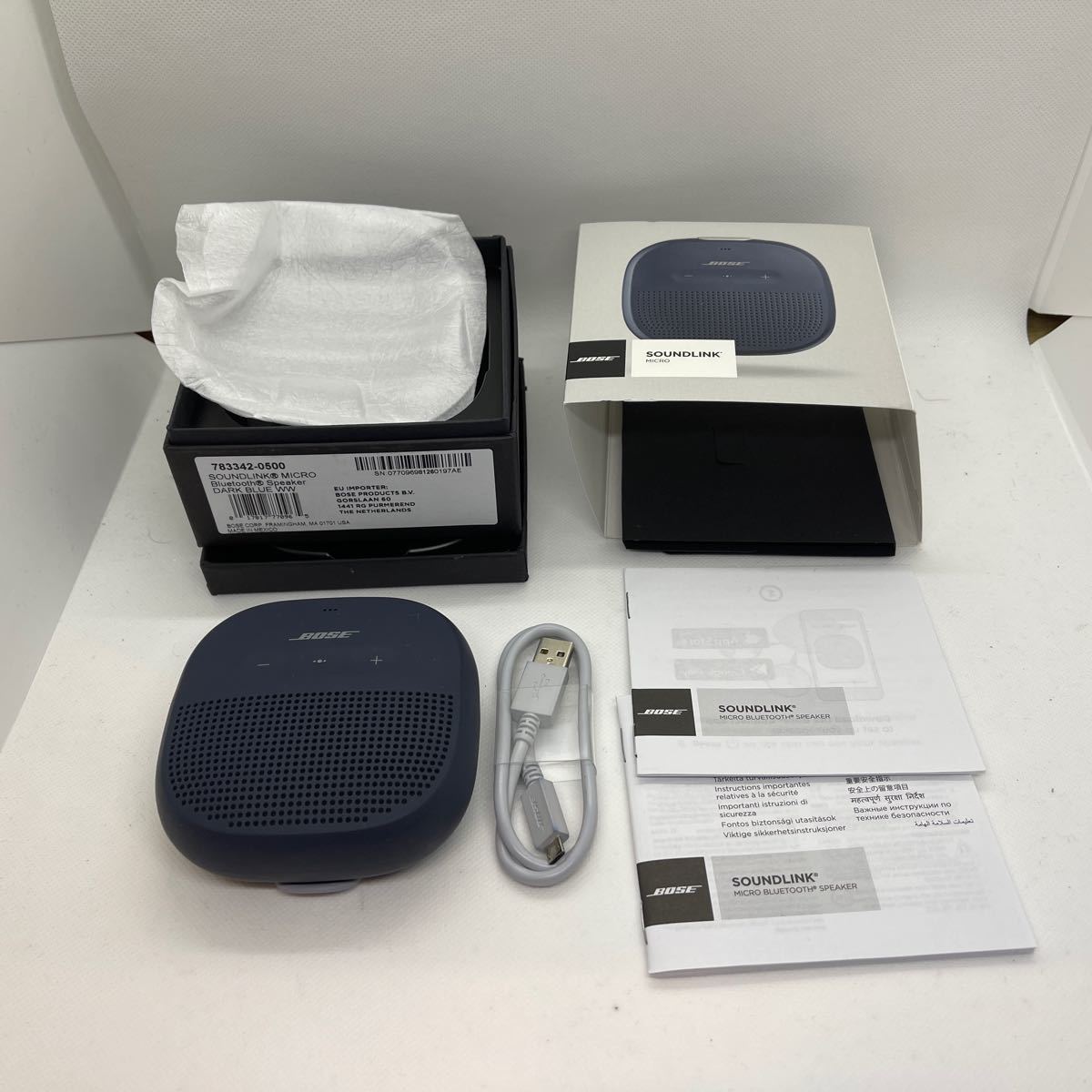 美品】BOSE SOUNDLINK MICRO DARKBLUE ネイビー ワイヤレススピーカー