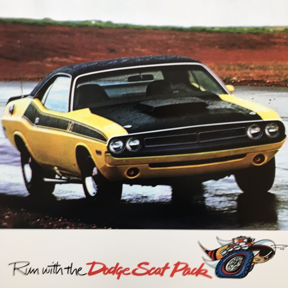 *1971 Dodge Challenger T/A*Yellow*A3 poster *Mopar/mopa-/ muscle car /Dodge/banising Point / Ame car 